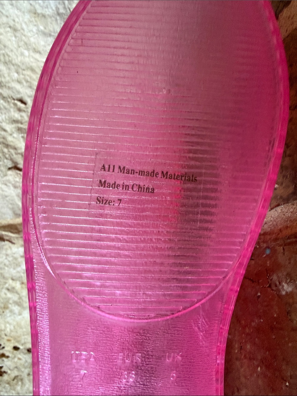 Lurnyet Women’s Pink Jelly Ballet Flats - Picture 6 of 8
